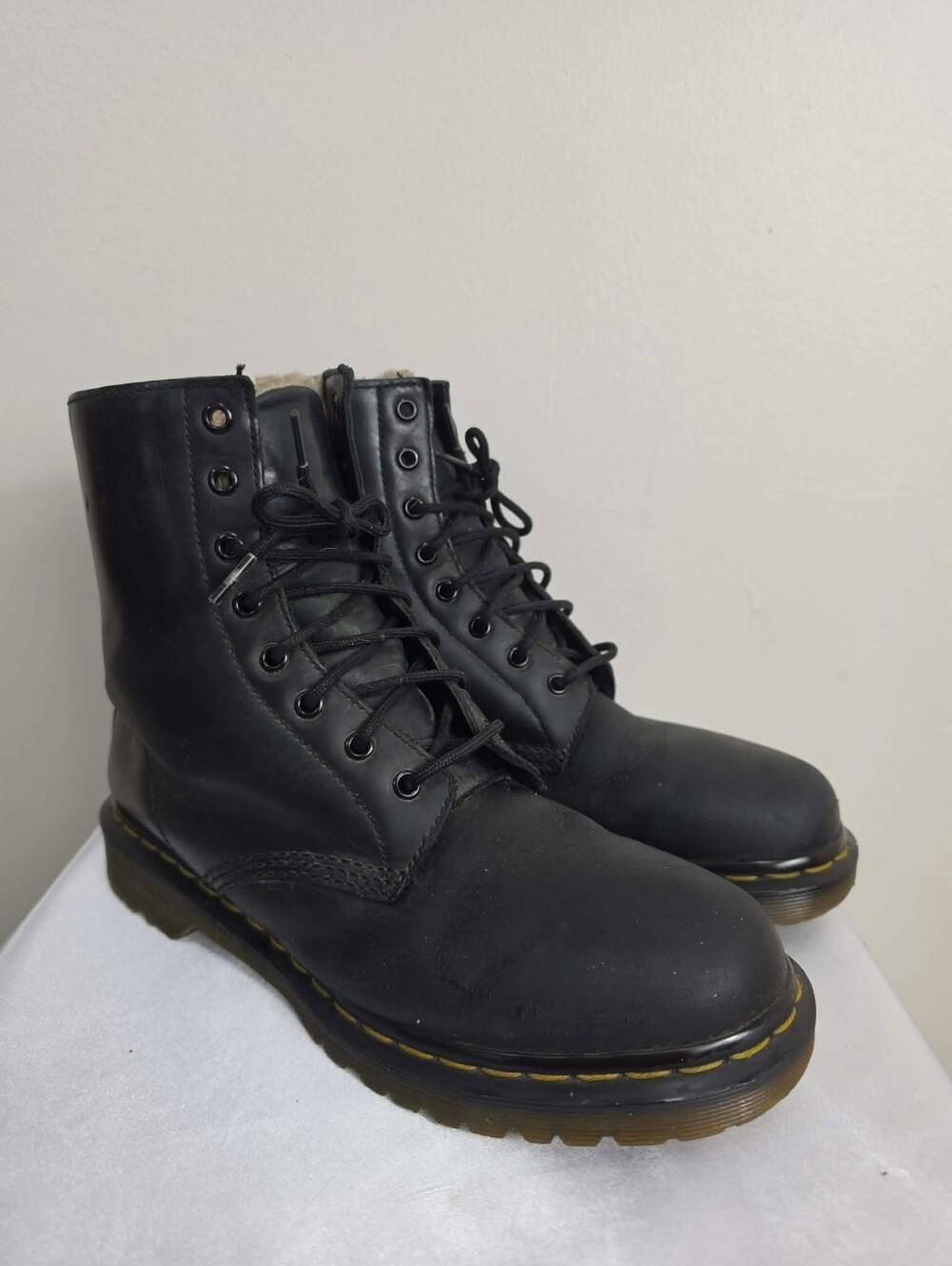Dr. Martens 1460 Serena Faux Fur Lined Lace Up Combat Boots